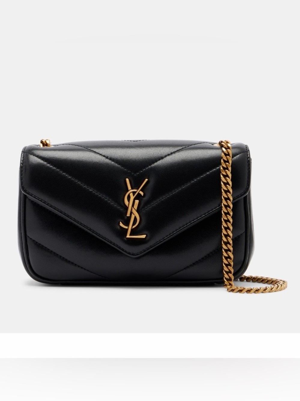 SAINT LAURENT Loulou mini quilted leather flap crossbody bag
